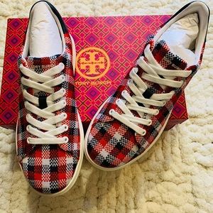 Tory Burch golf red sneakers